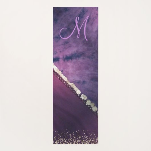 Paarse Tie Dye Monogram Coin Sjaal Yogamat (Achterkant)