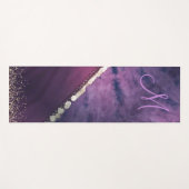 Paarse Tie Dye Monogram Coin Sjaal Yogamat (Voorkant (horizontaal))
