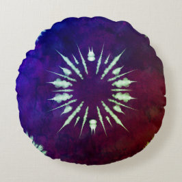 Paarse Tie Dye Ronde Kussen