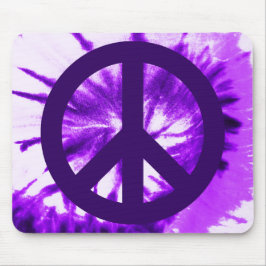 Paarse Tie-dye Vredessymbool Muismat