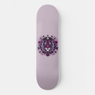 Paarse tijger bloemencirkel persoonlijk skateboard