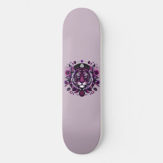 Paarse tijger bloemencirkel persoonlijk skateboard (Voorkant)