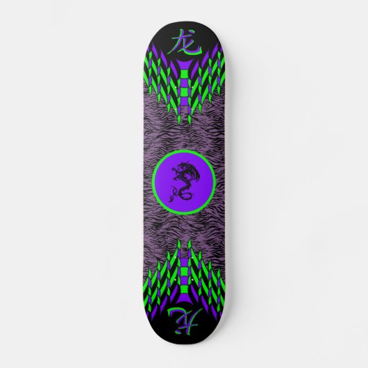 Paarse Tijger Draak Skateboard (Voorkant)