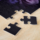Paarse tijger met bloemen legpuzzel (Zijkant)