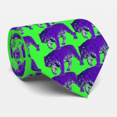 Paarse tijger op punk rots van Lime Green met mode Stropdas (Opgerold)