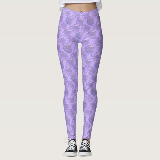 Paarse Tijger Patroon Leggings (Voorkant)