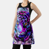 Paarse tijgerkop - Schort van Tiger - portret van  (Insitu)