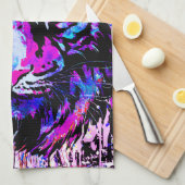 Paarse tijgerkop - Tiger Portrait Kitchen Towel Theedoek (Quarter Fold)