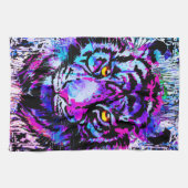 Paarse tijgerkop - Tiger Portrait Kitchen Towel Theedoek (Horizontaal)