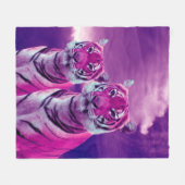 Paarse tijgers fleece deken (Voorkant (Horizontaal))