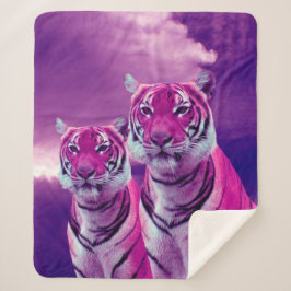 Paarse tijgers sherpa deken