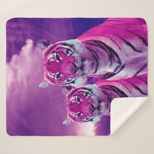 Paarse tijgers sherpa deken (Voorkant (horizontaal))