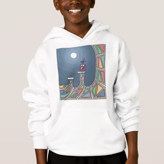 Paarse Tiki Bird met volle maan Hoodie (Voorkant)