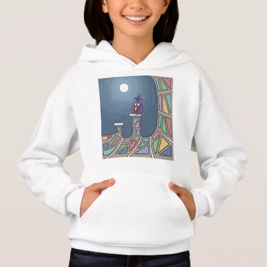 Paarse Tiki Bird met volle maan Hoodie (Voorkant)