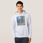 Paarse Tiki Bird met volle maan Hoodie (Voorkant volledig)