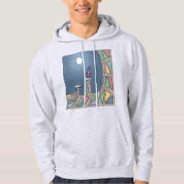 Paarse Tiki Bird met volle maan Hoodie