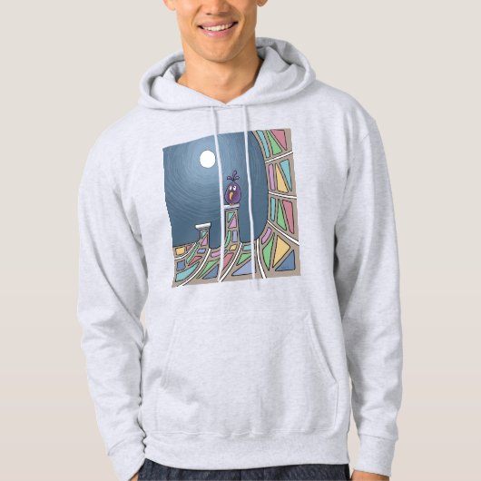 Paarse Tiki Bird met volle maan Hoodie (Voorkant)