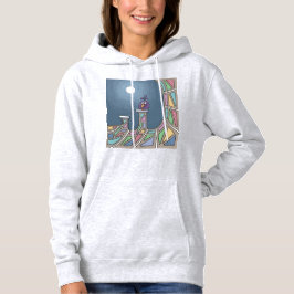 Paarse Tiki Bird met volle maan Hoodie