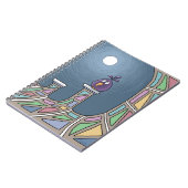 Paarse Tiki Bird met volle maan Notitieboek (Linkerzijde)