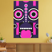 Paarse Tiki Tribal Canvas Afdruk (Insitu (Woonkamer))