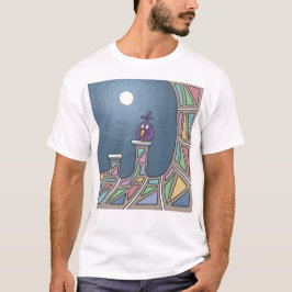 Paarse Tiki Vogel met volle maan T-Shirt