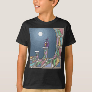 Paarse Tiki Vogel met volle maan T-Shirt