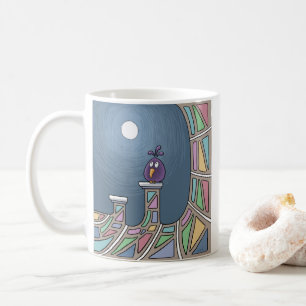 Paarse Tiki Vogel Volle Maan Koffie Mok