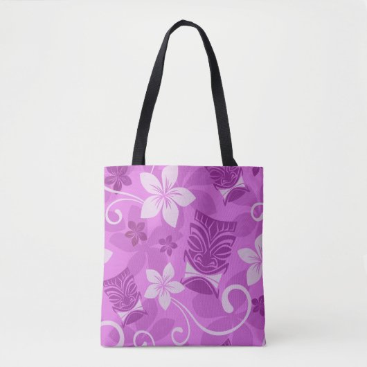 Paarse Tikis Tote Bag (Voorkant)