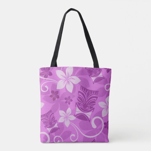 Paarse Tikis Tote Bag (Achterkant)