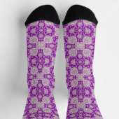 Paarse Tile Pattern Crazy Socks Sokken (Top)