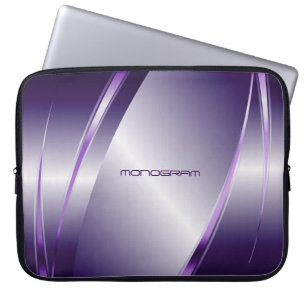 Paarse Tint metallisch blikloos stalen patroon Laptop Sleeve