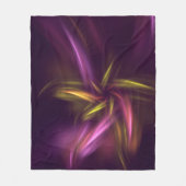 Paarse tinten Abstract Flower Fantasy Fleece Deken (Voorkant)