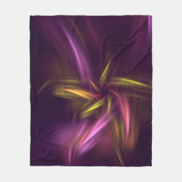 Paarse tinten Abstract Flower Fantasy Fleece Deken