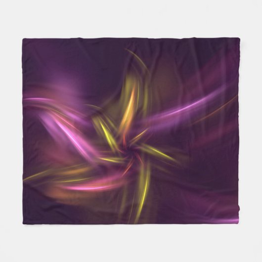 Paarse tinten Abstract Flower Fantasy Fleece Deken (Voorkant (Horizontaal))