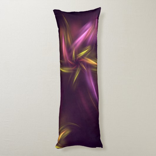 Paarse tinten Abstract Flower Fantasy Lichaamskussen (Achterkant (Verticaal))