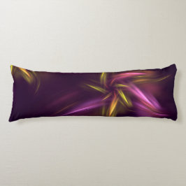 Paarse tinten Abstract Flower Fantasy Lichaamskussen