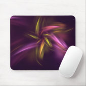 Paarse tinten Abstract Flower Fantasy Muismat (Met muis)