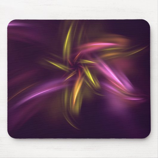 Paarse tinten Abstract Flower Fantasy Muismat (Voorkant)