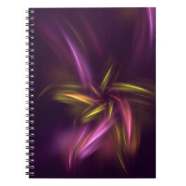 Paarse tinten Abstract Flower Fantasy Notitieboek