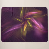 Paarse tinten Abstract Flower Fantasy Sherpa Deken (Voorkant (horizontaal))