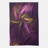 Paarse tinten Abstract Flower Fantasy Theedoek (Verticaal)