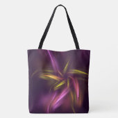 Paarse tinten Abstract Flower Fantasy Tote Bag (Achterkant)
