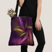 Paarse tinten Abstract Flower Fantasy Tote Bag (Dichtbij)