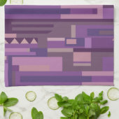 Paarse tinten abstract patroon theedoek (Gevouwen)