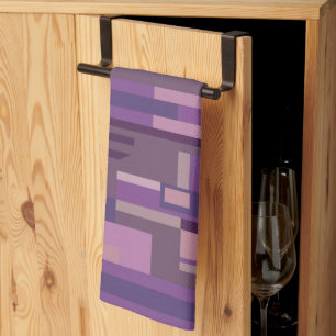 Paarse tinten abstract patroon theedoek