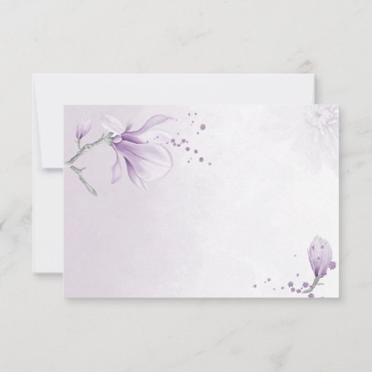 paarse tinten bloemen & boog dank u kaart (Achterkant)