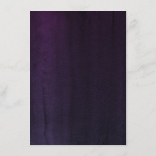 Paarse tinten bloemen bruiloft informatie informatiekaartje (Achterkant)