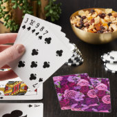 Paarse tinten bloemen pokerkaarten (Insitu)