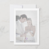 Paarse tinten Bloemen Waterverf Hart Custom Foto Bedankkaart (Achterkant)