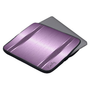 Paarse tinten, geborsteld aluminium, uitzien laptop sleeve
